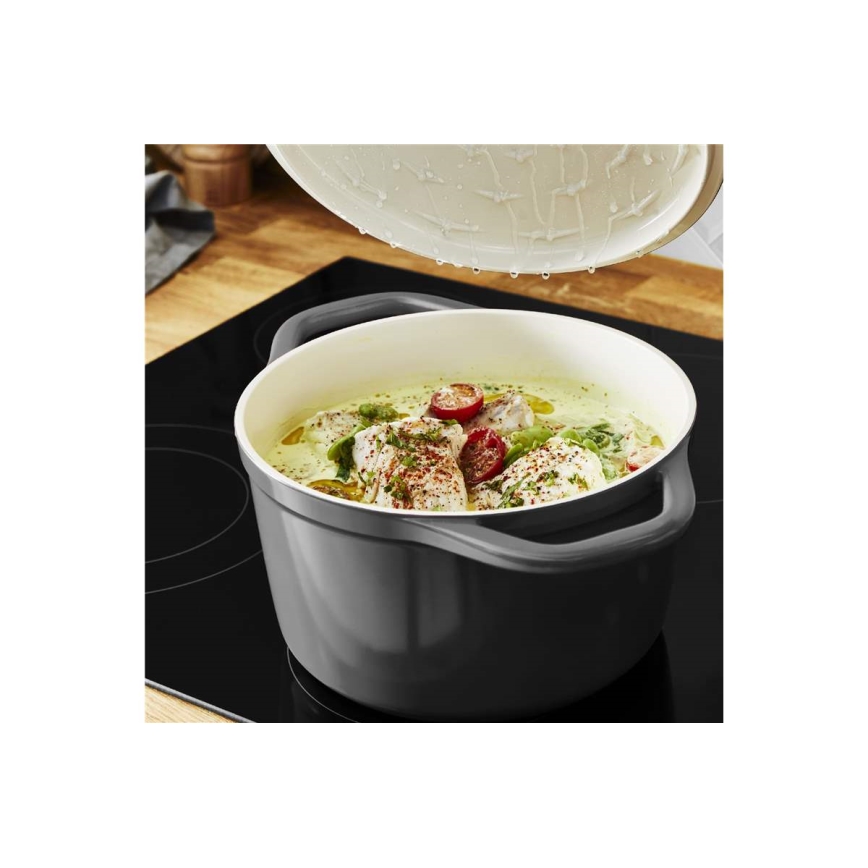Tefal - Puodas su dangteliu AIR 20 cm antracitas