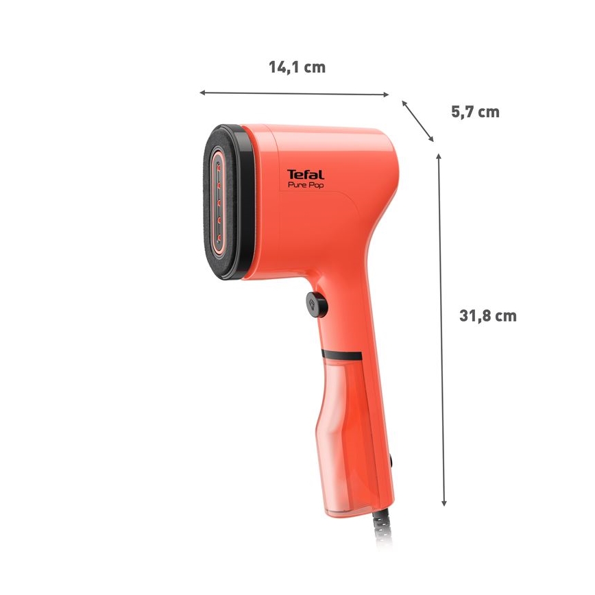 Tefal - Rankinis drabužių garintuvas PURE POP 1300W/230V raudona