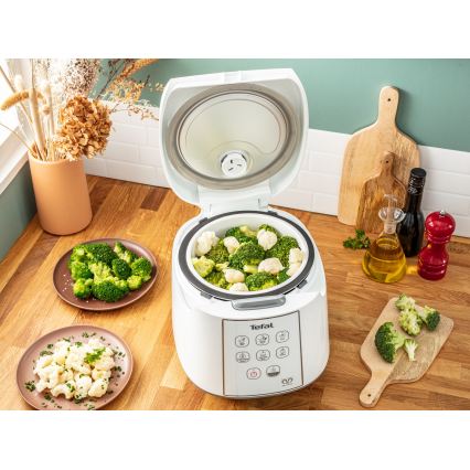 Tefal - Ryžių viryklė 8 viename EASY COOK 750W/230V 5 l balta
