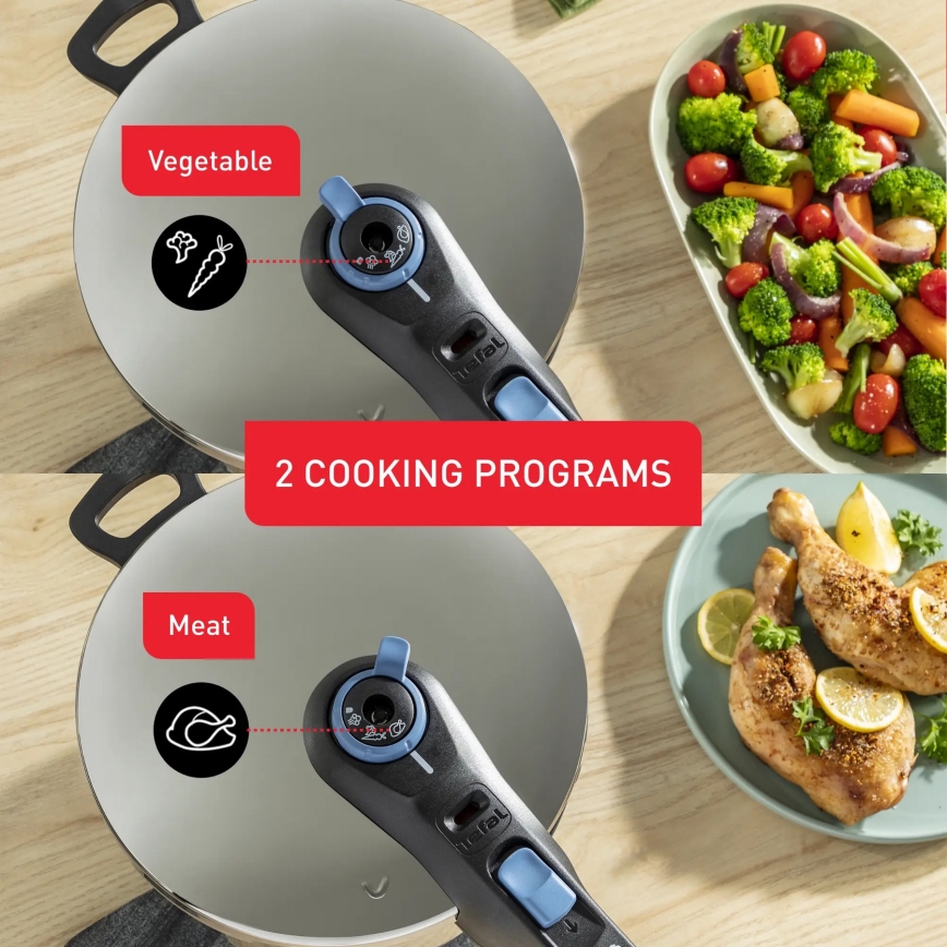 Tefal - Slėginė viryklė 6 l SECURE TRENDY nerūdijantis