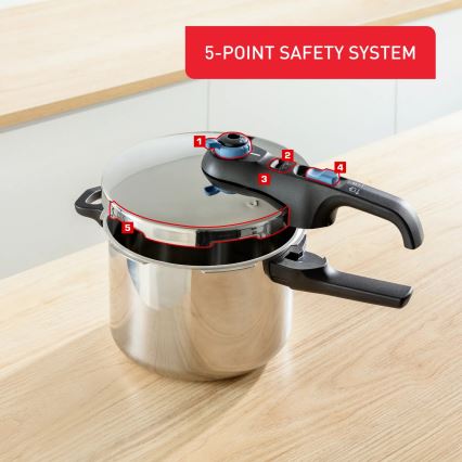 Tefal - Slėginė viryklė 6 l SECURE TRENDY nerūdijantis