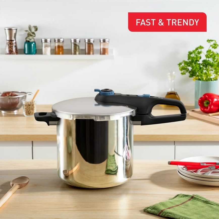 Tefal - Slėginė viryklė 8 l SECURE TRENDY nerūdijantis