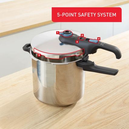 Tefal - Slėginė viryklė 8 l SECURE TRENDY nerūdijantis