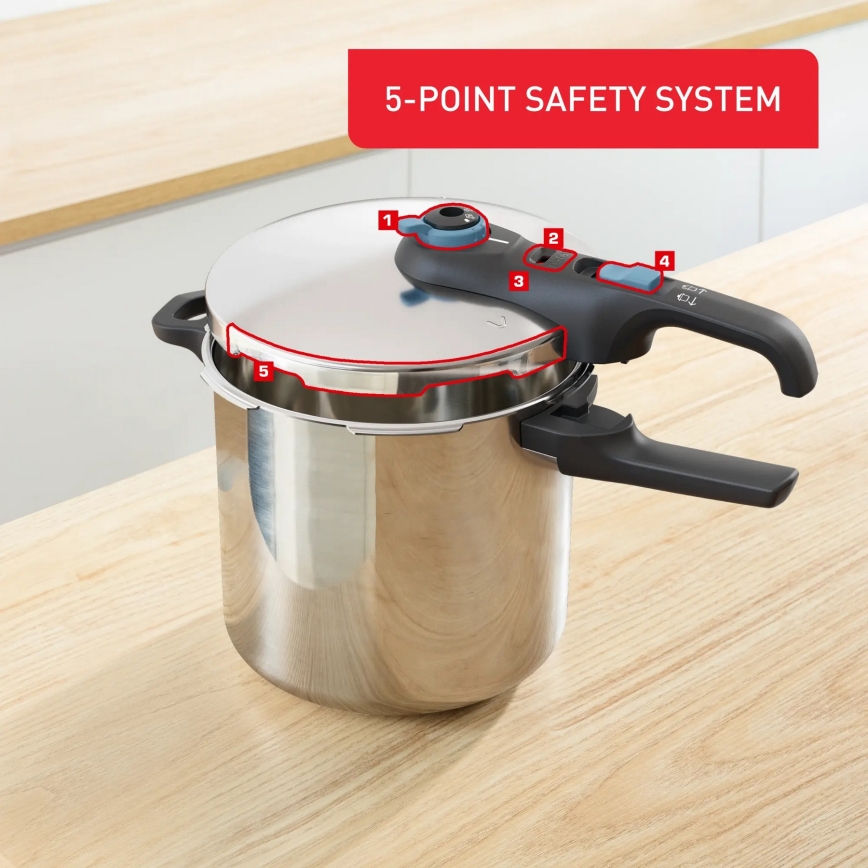 Tefal - Slėginė viryklė 8 l SECURE TRENDY nerūdijantis