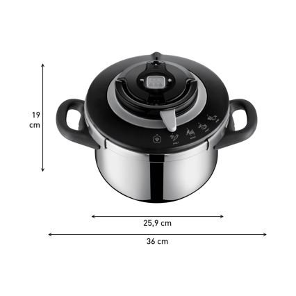 Tefal - Slėginis puodas 4,5 l CLIPSO+ CHEF nerūdijančio plieno