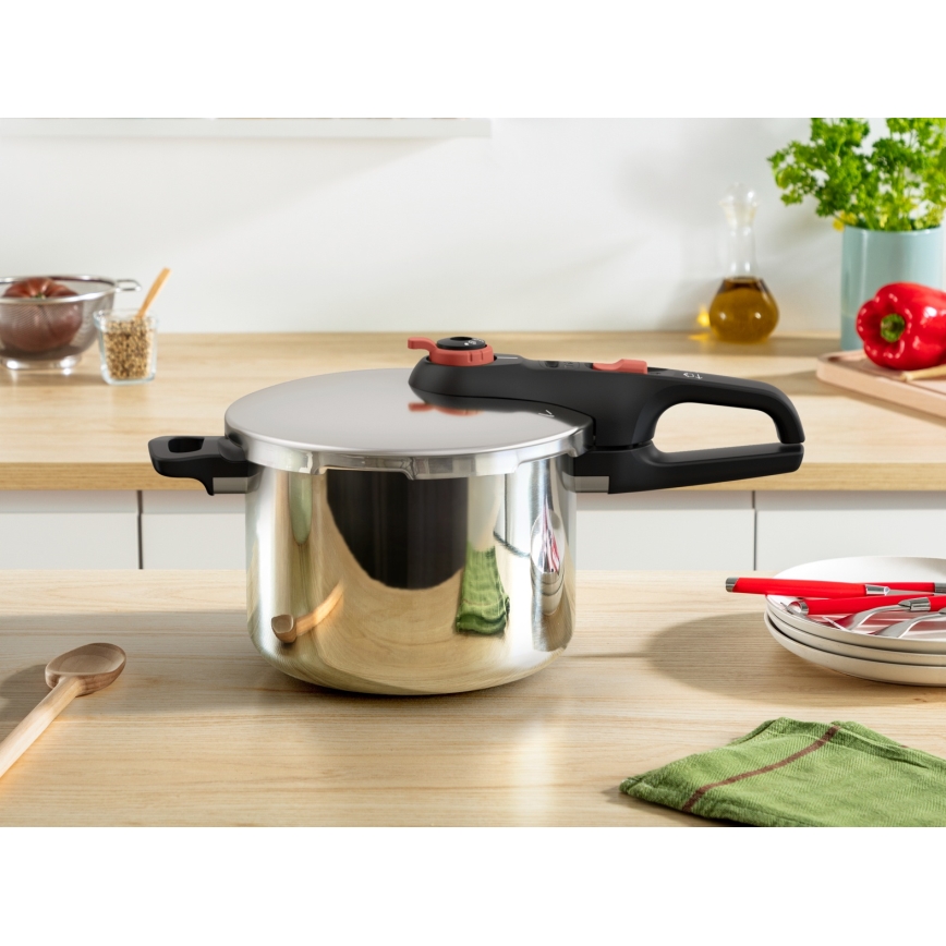 Tefal - Slėginis puodas 6 l SECURE TRENDY + 5 dalių rinkinys INGENIO EMOTION