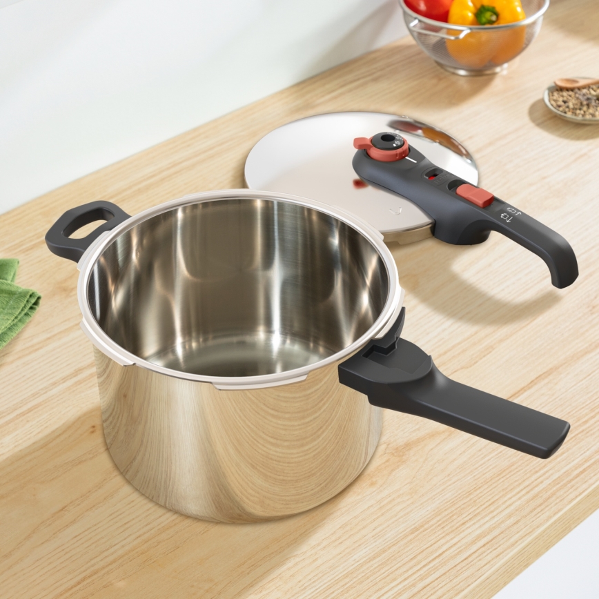 Tefal - Slėginis puodas 6 l SECURE TRENDY + 5 dalių rinkinys INGENIO EMOTION
