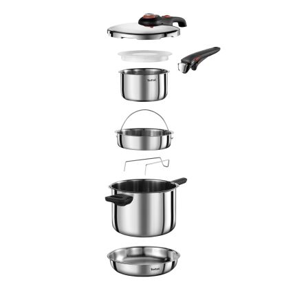 Tefal - Slėginis puodas 6 l SECURE TRENDY + 5 dalių rinkinys INGENIO EMOTION