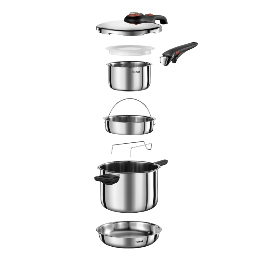 Tefal - Slėginis puodas 6 l SECURE TRENDY + 5 dalių rinkinys INGENIO EMOTION