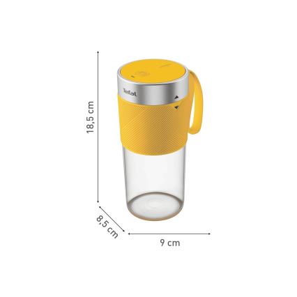 Tefal - Smoothie blenderis BLENDFORCE 50W/5V 1200 mAh geltona