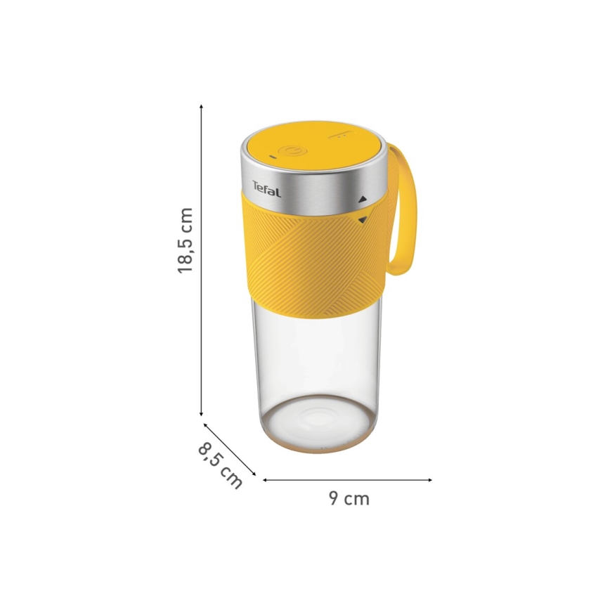 Tefal - Smoothie blenderis BLENDFORCE 50W/5V 1200 mAh geltona