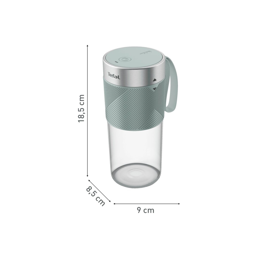 Tefal - Smoothie blenderis BLENDFORCE 50W/5V 1200 mAh Mėtinė