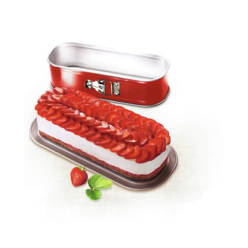 Tefal - Sulankstoma ovali kepimo forma DELIBAKE 30x11 cm raudona