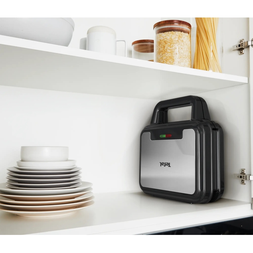 Tefal - Sumuštinių keptuvė ULTRA COMPACT 3in1 700W/230V juoda/matinis chromas