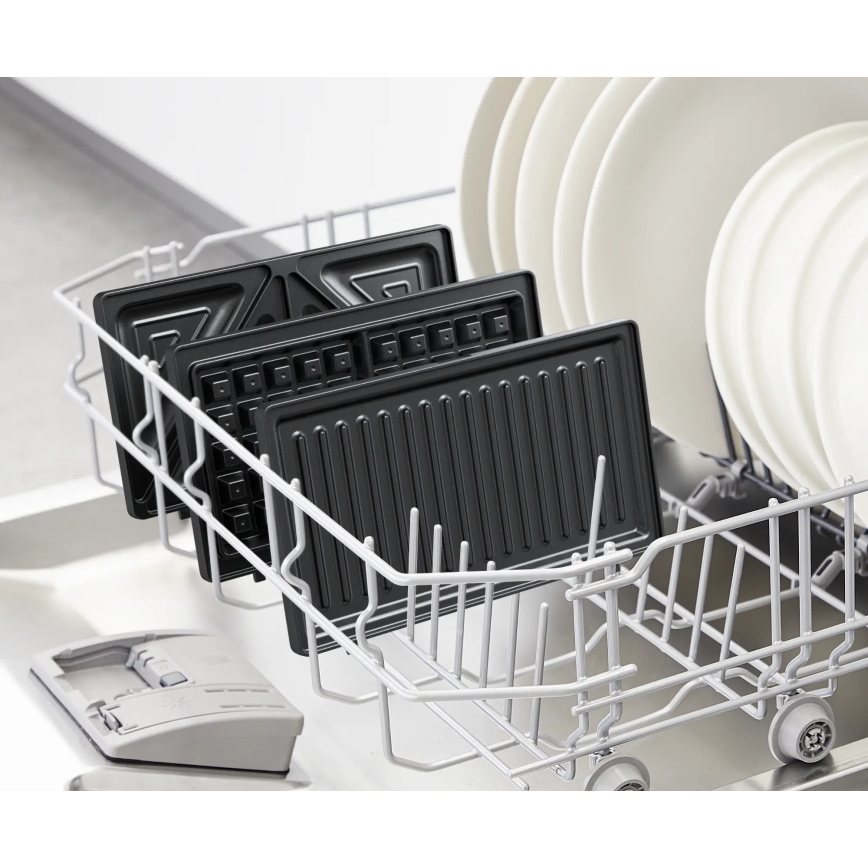 Tefal - Sumuštinių keptuvė ULTRA COMPACT 3in1 700W/230V juoda/matinis chromas