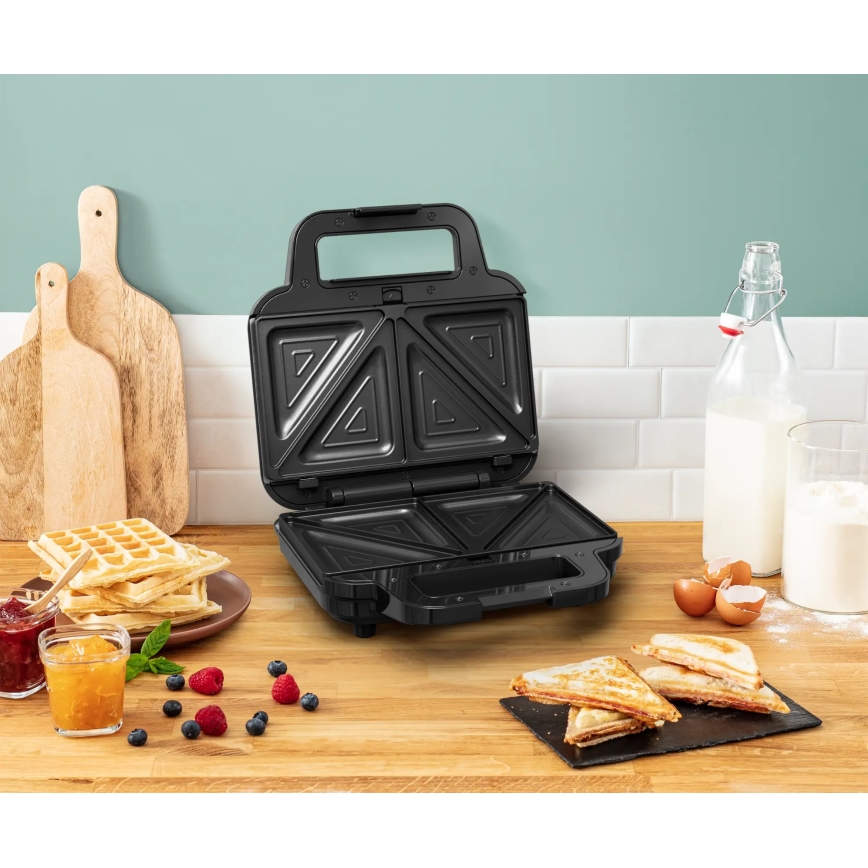 Tefal - Sumuštinių keptuvė ULTRA COMPACT 3in1 700W/230V juoda/matinis chromas