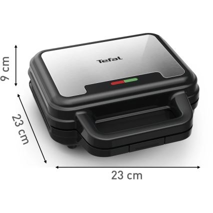 Tefal - Sumuštinių keptuvė ULTRA COMPACT 3in1 700W/230V juoda/matinis chromas