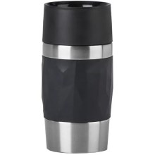 Tefal - Terminis puodelis 300 ml COMPACT MUG nerūdijantis/juoda