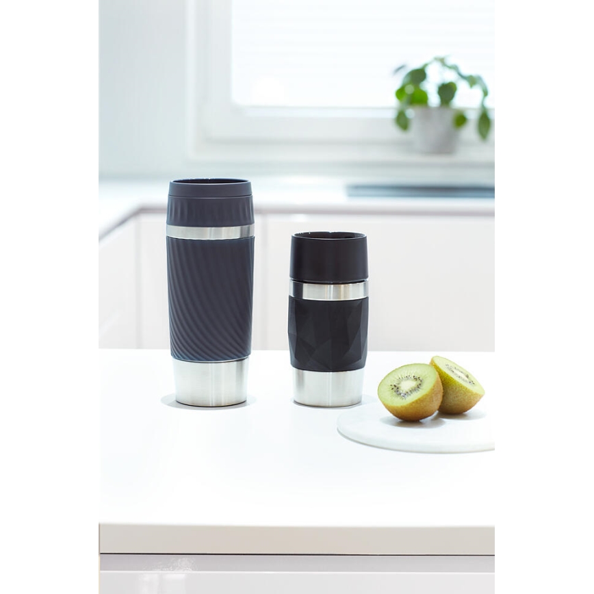 Tefal - Terminis puodelis 300 ml COMPACT MUG nerūdijantis/juoda