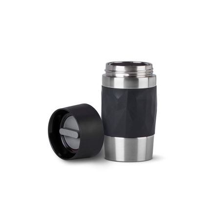 Tefal - Terminis puodelis 300 ml COMPACT MUG nerūdijantis/juoda
