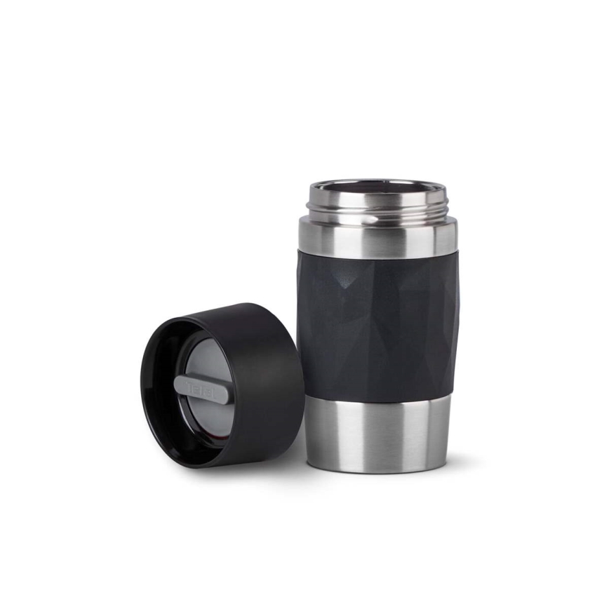 Tefal - Terminis puodelis 300 ml COMPACT MUG nerūdijantis/juoda