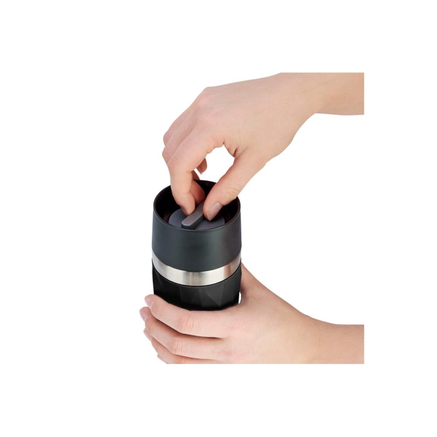 Tefal - Terminis puodelis 300 ml COMPACT MUG nerūdijantis/juoda