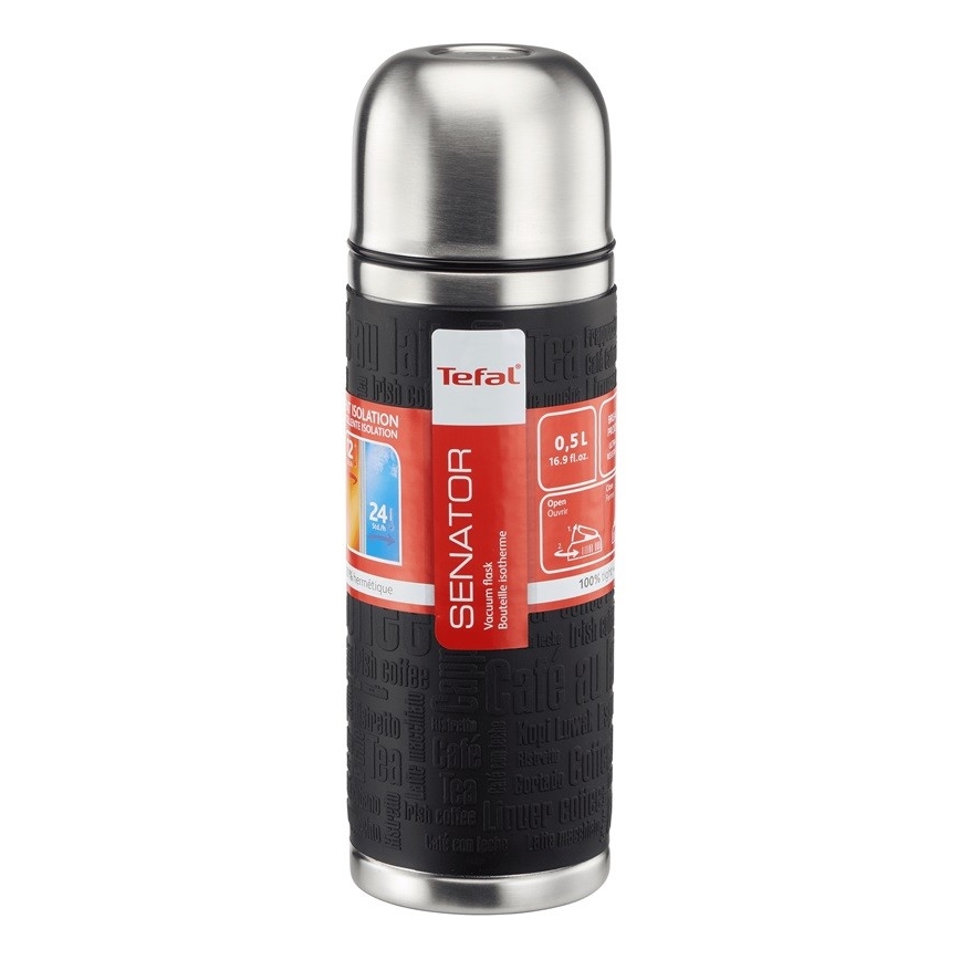 Tefal - Termosas su puodeliu 0,5 l SENATOR nerūdijantis/juoda