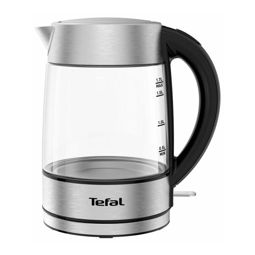 Tefal - Virdulys GLASS 1,7 l  2200W/230V matinis chromas