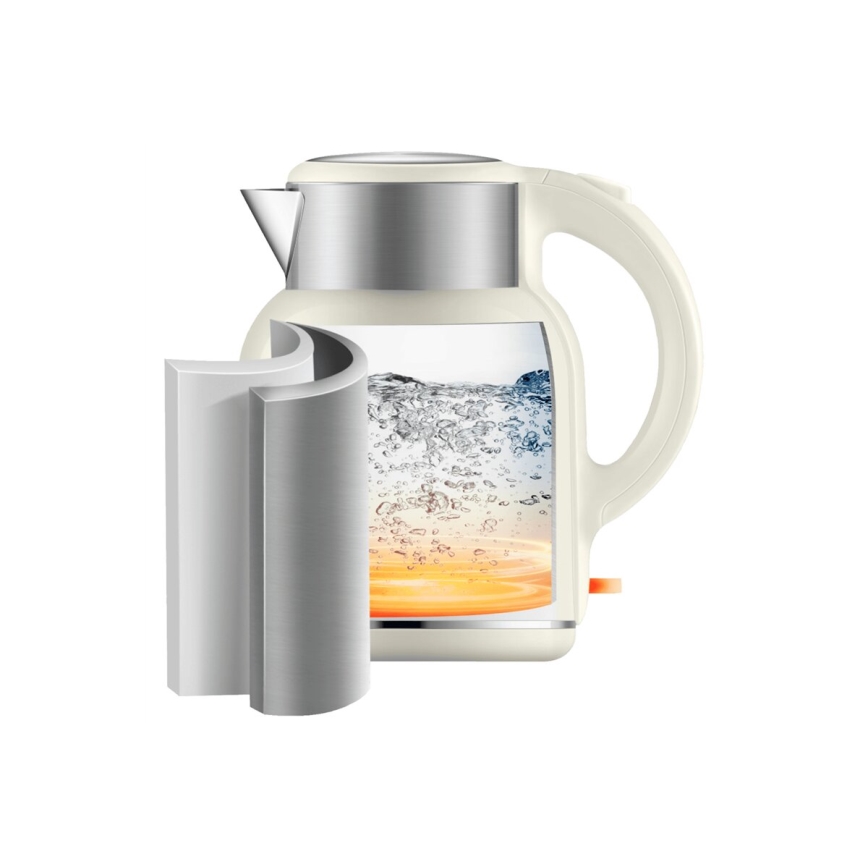 Tefal - Virdulys THERMO PROTECT XL 1,9l 1650W/230V nerūdijantis/balta