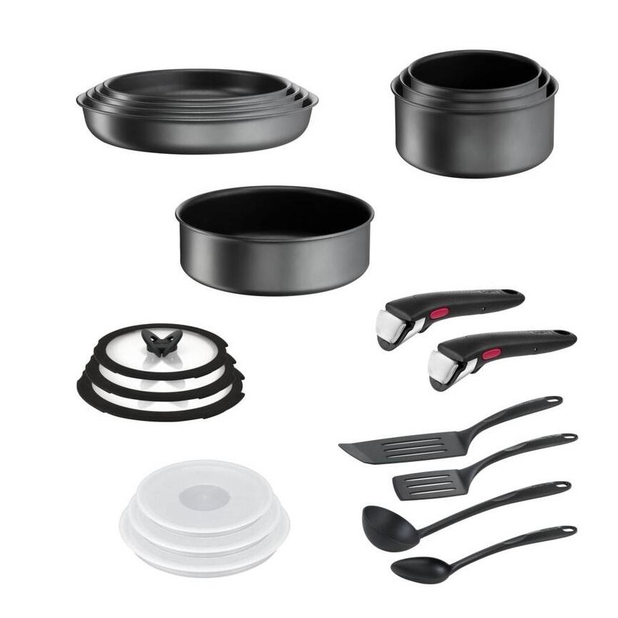 Tefal - Virtuvės indų rinkinys 20 vnt. INGENIO DAILY CHEF ON juoda