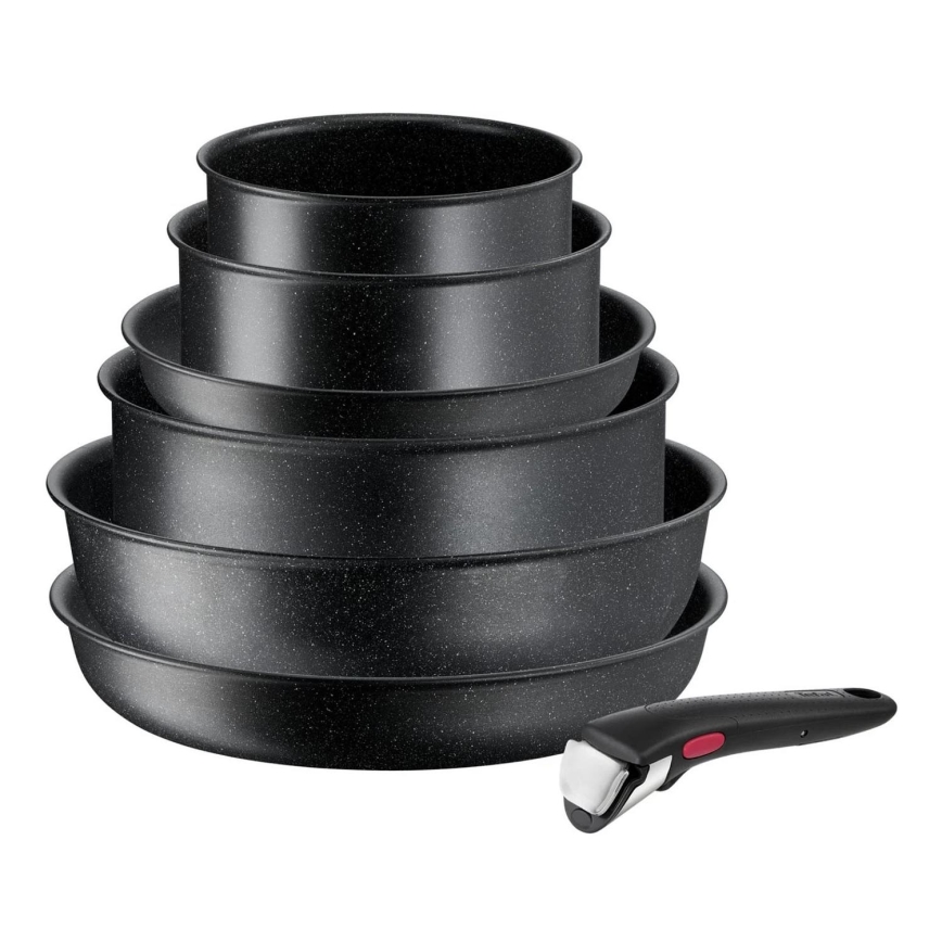 Tefal - Virtuvės indų rinkinys 7 vnt. INGENIO BLACK STONE