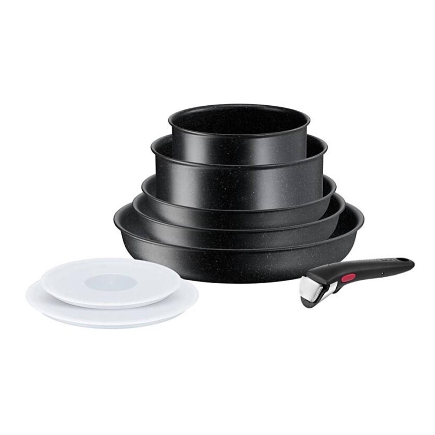 Tefal - Virtuvės indų rinkinys 8 vnt. INGENIO BLACK STONE