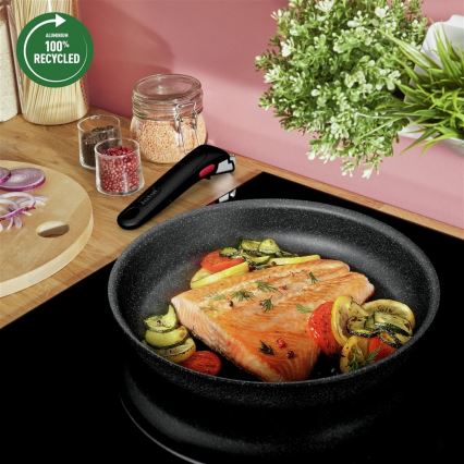 Tefal - Virtuvės indų rinkinys 8 vnt. INGENIO BLACK STONE