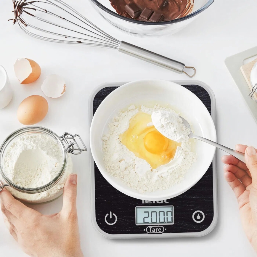 Tefal - Virtuvinės svarstyklės OPTISS 2xAAA juoda