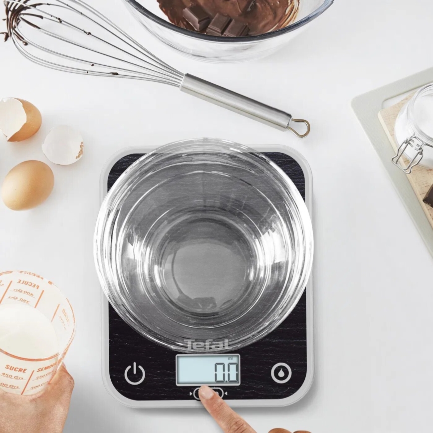 Tefal - Virtuvinės svarstyklės OPTISS 2xAAA juoda