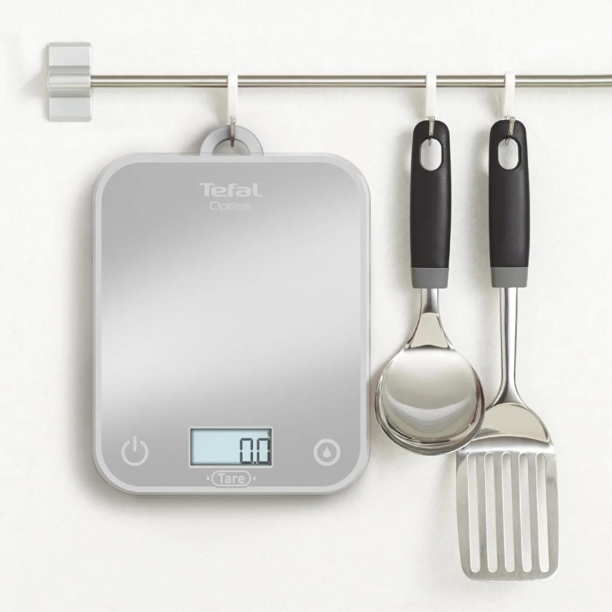 Tefal - Virtuvinės svarstyklės OPTISS 2xAAA pilka