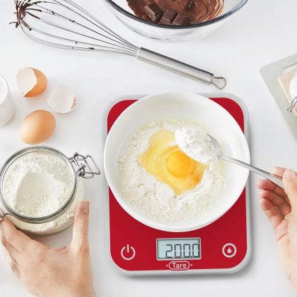 Tefal - Virtuvinės svarstyklės OPTISS 2xAAA raudona