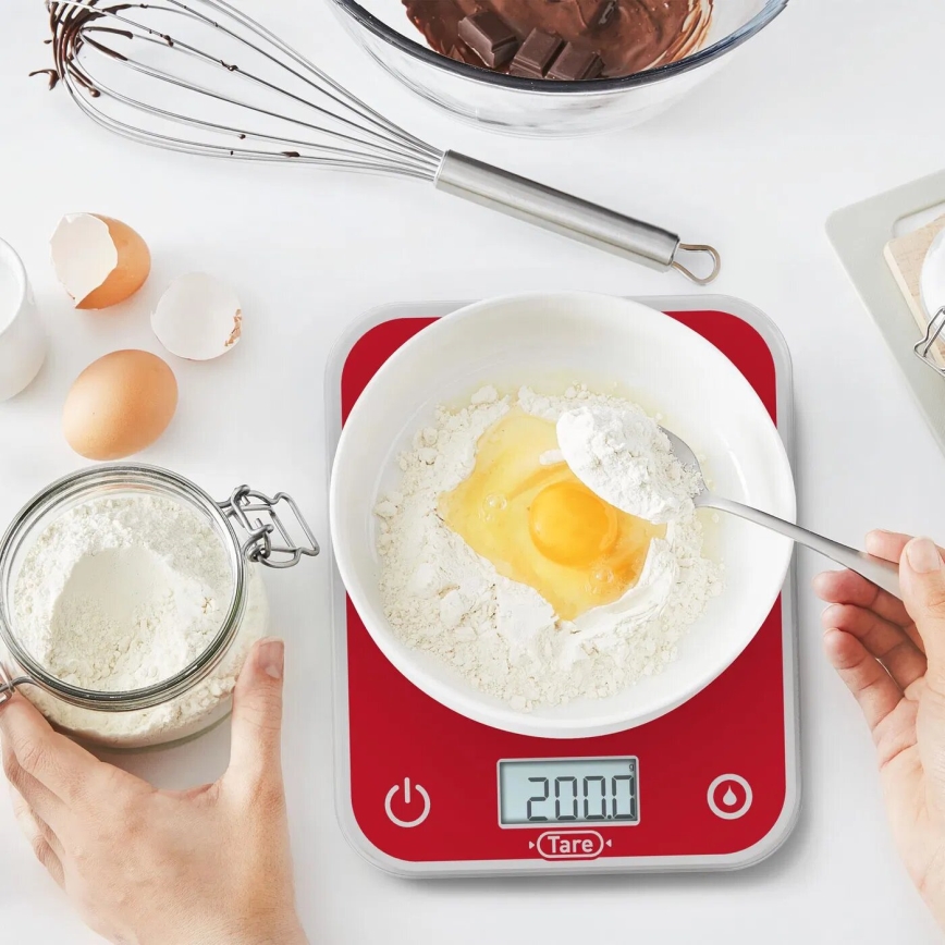 Tefal - Virtuvinės svarstyklės OPTISS 2xAAA raudona