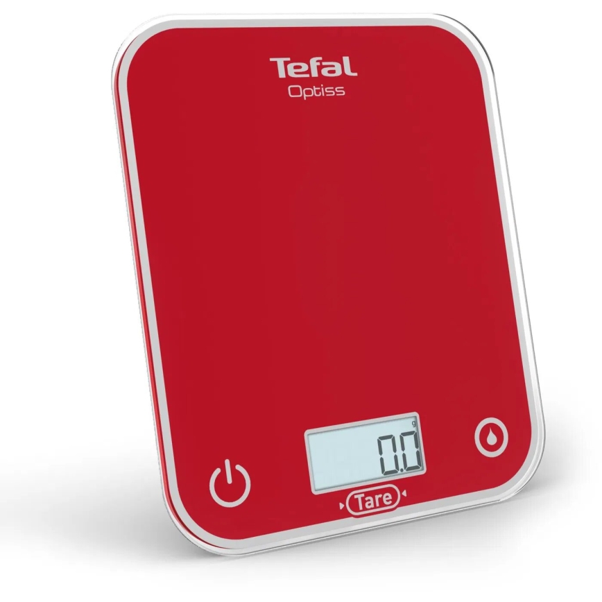 Tefal - Virtuvinės svarstyklės OPTISS 2xAAA raudona
