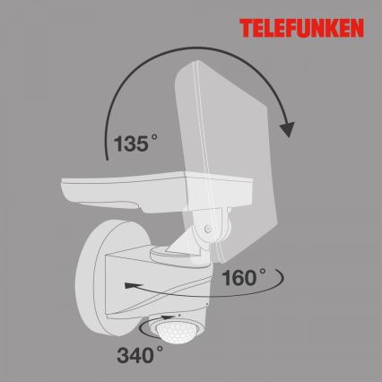 Telefunken 304306TF - LED sieninis lauko šviestuvas su jutikliu LED/16W/230V IP44 balta