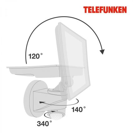 Telefunken 304406TF - LED Lauko sieninis prožektorius su jutikliu LED/20W/230V IP44