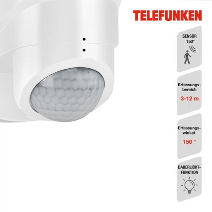 Telefunken 304406TF - LED Lauko sieninis prožektorius su jutikliu LED/20W/230V IP44