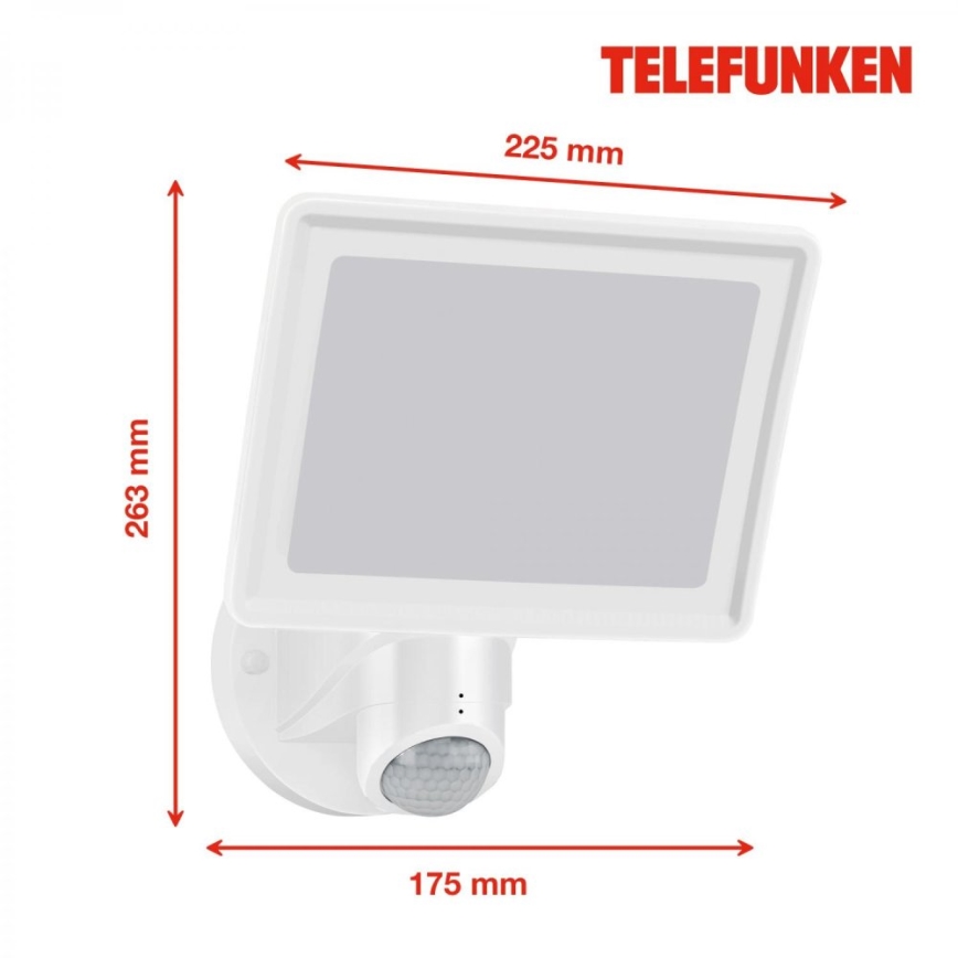 Telefunken 304406TF - LED Lauko sieninis prožektorius su jutikliu LED/20W/230V IP44