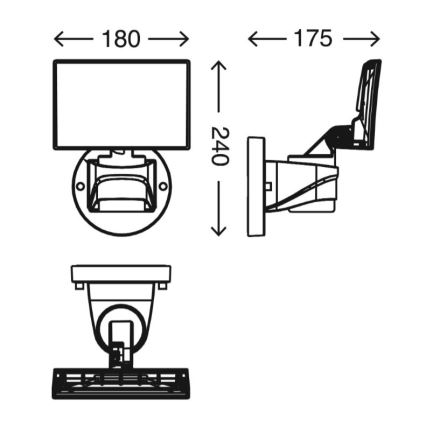 Telefunken 304504TF - LED Lauko sieninis prožektorius LED/16W/230V IP44