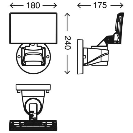 Telefunken 304506TF - LED Lauko sieninis prožektorius LED/16W/230V IP44