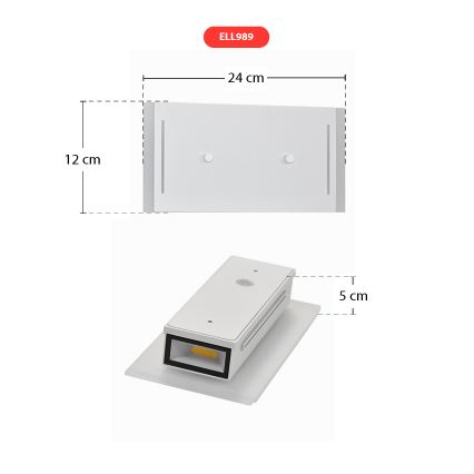 Telefunken 307706TF - LED sieninis lauko šviestuvas 2xLED/3W/230V IP44 balta