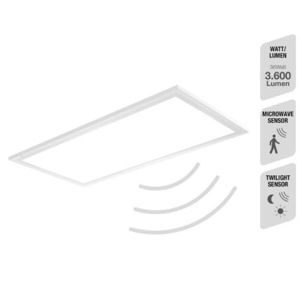 Telefunken 308706TF - LED lubinis šviestuvas su jutikliu LED/36W/230V