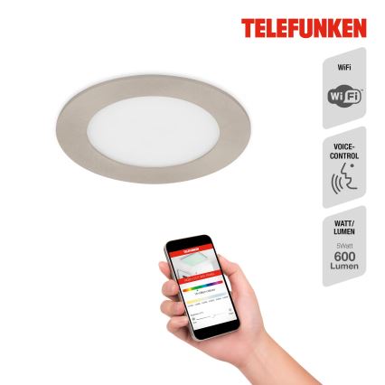 Telefunken 309302TF - LED RGBW Pritemdomas įleidžiamas lubinis vonios šviestuvas LED/6W/230V 2700-6500K IP23 Wi-Fi Tuya