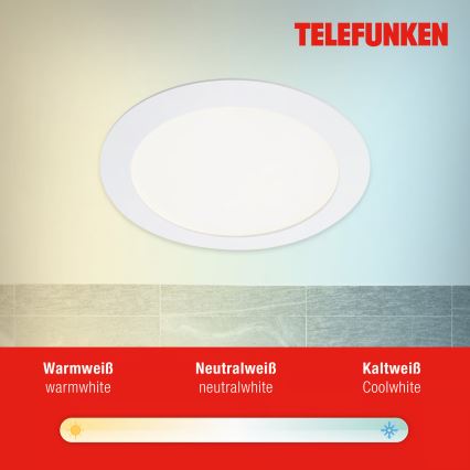 Telefunken 309406TF - LED RGBW reguliuojamas įleidžiamas šviestuvas FRAME LED/12W/230V 2700-6500K Wi-Fi Tuya baltas