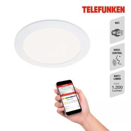 Telefunken 309406TF - LED RGBW reguliuojamas įleidžiamas šviestuvas FRAME LED/12W/230V 2700-6500K Wi-Fi Tuya baltas